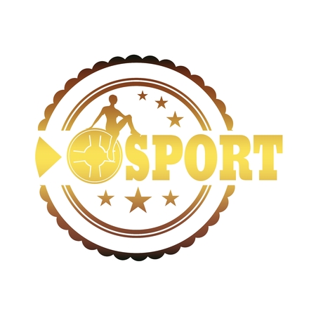 Woman silhouette on sport text. Rod pancake silhouette. Bodybuilding club emblemのイラスト素材