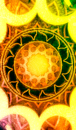 Decorative design element. Patterns with geometric ornament. Circular ornamental symbol. Islam,...