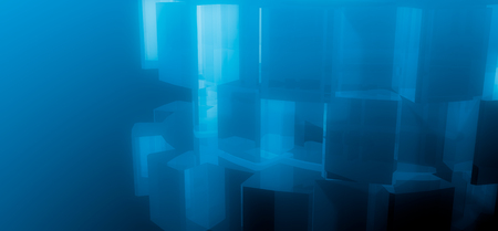 Reflected gear models background. Precision machinery relative backdrop. 3D renderingの写真素材