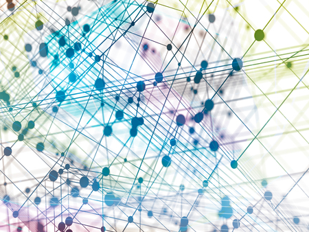 Molecule and communication background. Brochure or web banner design. Lines and spheres. Medical,...