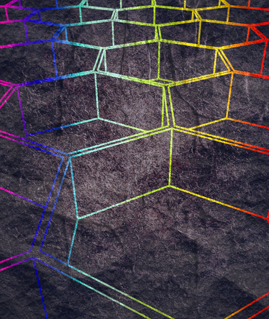 Perspective view on honeycomb. Hexagon pattern background. Isometric geometryの写真素材