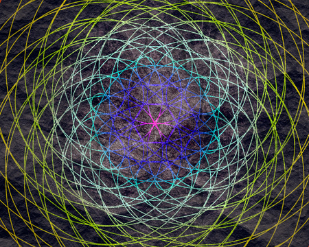 Geometry mosaic background. Concentric lines. Brochure or leaflet template