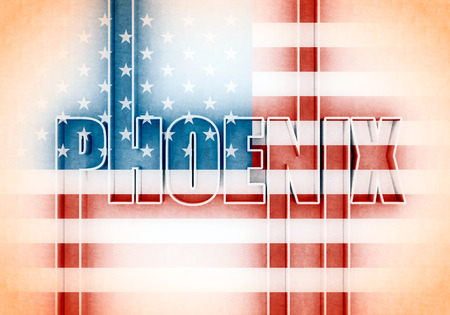 Phoenix city name in geometry style design.の写真素材