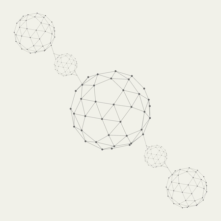 Medical, technology, chemistry and science icon design template. Molecule and communication background. Connected lines with dots.のイラスト素材