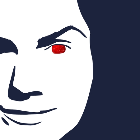 Face front view. Elegant silhouette of a female head.のイラスト素材