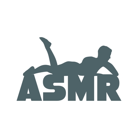 Acronym ASMR - Autonomous Sensory Meridian Response. Health care conceptual image. Woman silhouetteのイラスト素材