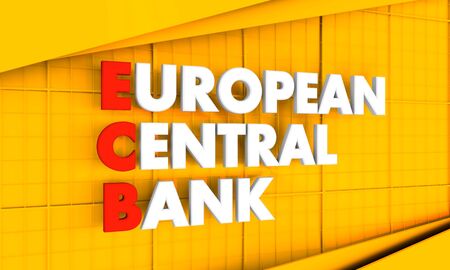 Acronym ECB - European Central Bank. 3D rendering.の写真素材