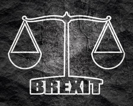 United Kingdom exit from europe relative image. Brexit named politic process. Scales balanceの写真素材