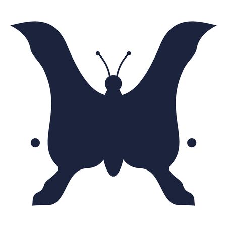 A butterfly or two face profile view. Optical illusion. Human head make silhouette of insectのイラスト素材