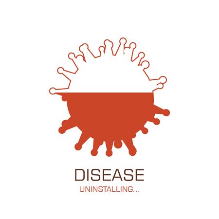 Abstract virus image. Therapy process. Disease uninstalling text.のイラスト素材