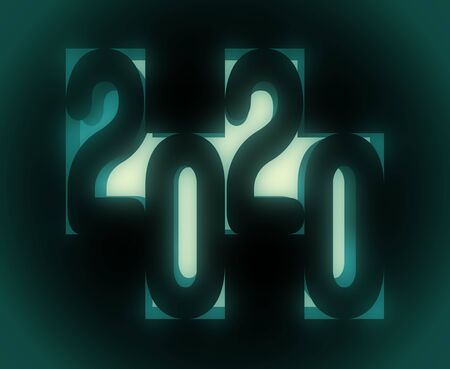 New Year greeting card template. 2020 year number. Brochure or report design template.の写真素材