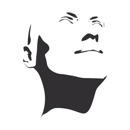 Elegant silhouette of a female headのイラスト素材