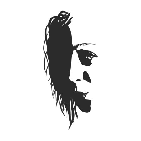 Elegant silhouette of a female headのイラスト素材