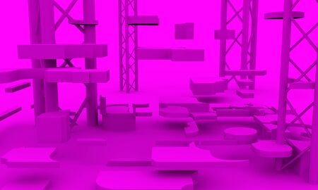 Design brochures background. 3D rendering. Levitation objectsの写真素材