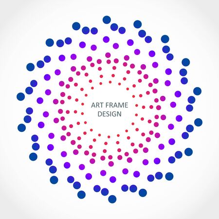 Radial dots in circle form. Fireworks explosion background. Circular design element. Abstract geometric star rays. Design element for medical, treatment, cosmetic emblemのイラスト素材