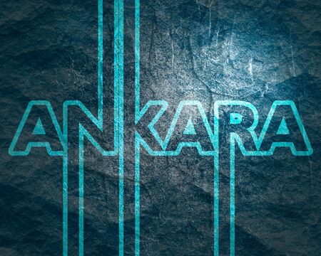 Image relative to Turkey travel theme. Ankara city name in geometry style design. Creative vintage typography poster concept.の写真素材