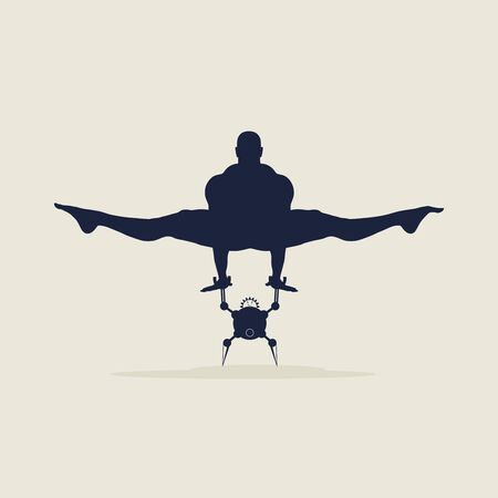 Human and robot relationships. Robotics industry relative image.のイラスト素材