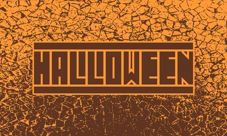 Halloween text calligraphy. Word on cracked grunge backgroundのイラスト素材