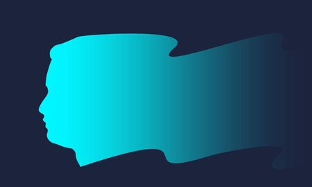 Man avatar profile view. Male face silhouette with dissolved trailのイラスト素材