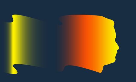 Man avatar profile view. Male face silhouette with dissolved trailのイラスト素材