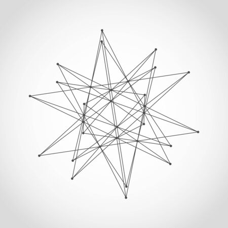 Platonic solid design. Connected lines with dots. Medical, technology, chemistry and science icon designのイラスト素材