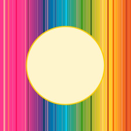 Geometry abstract background with stripes. Various horizontal lines. Gradient paint. Round frame for textのイラスト素材