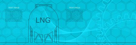 Energy and Power icon. Energy generation and heavy industry. Gas storage tank. Horizontal thin line style web bannerのイラスト素材