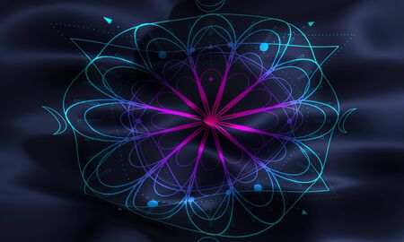 Mystical geometry symbol. Linear alchemy, occult, philosophical sign. For music album cover, poster,...