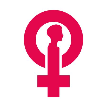 Female sign icon. Silhouette of woman headのイラスト素材