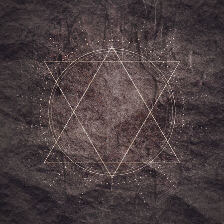 Mystical geometry symbol. Linear alchemy, occult, philosophical sign. For music album cover, poster,...