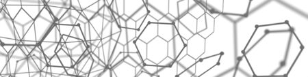 Molecule And Communication Background. Brochure or web banner design. Lines and spheres. Medical,...