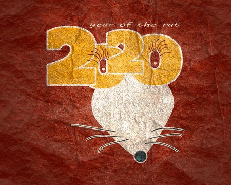 New Year greeting card template. 2020 year number. Brochure or report design template. Year of the...