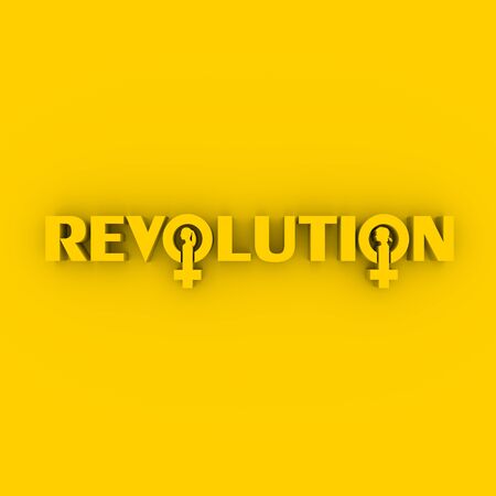 Female sign icon in revolution text.の写真素材