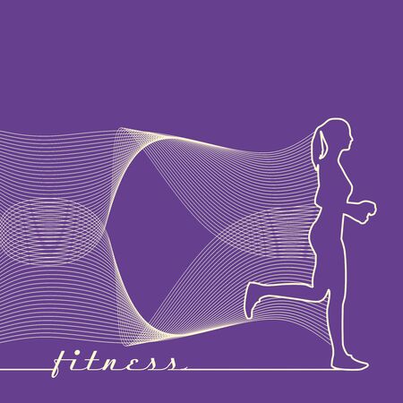 Running woman. Side view silhouette.のイラスト素材