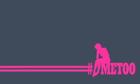 Me too hashtag. Social movement concerning sexual assault and harassment. Sadness woman sitting over the textのイラスト素材