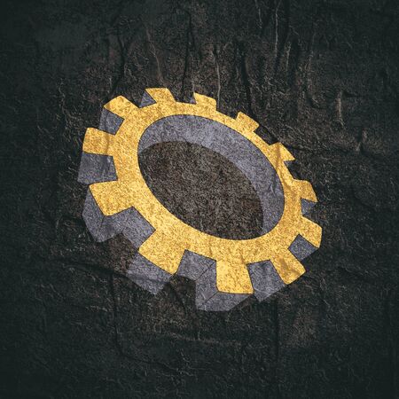 Isometric cog wheel model. Precision machinery concept. Technology and engineeringの写真素材