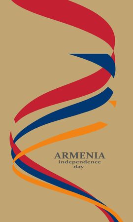 Flag of the Armenia. Independence day celebration card conceptのイラスト素材