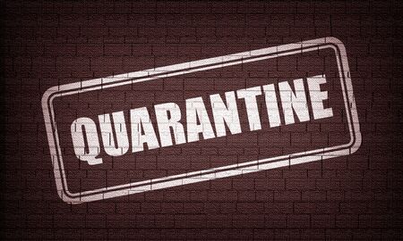 Stamp with text quarantine inside. Medical relative illustrationの写真素材