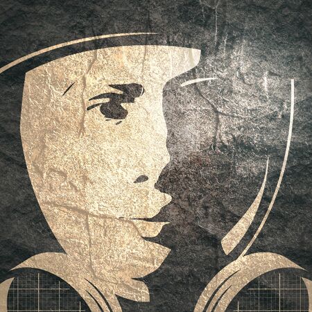 Woman in protective mask. Biohazard protection conceptの写真素材