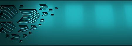 Trendy banner template or website headers with abstract geometric background. 3D rendering