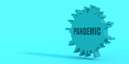 Abstract virus simple silhouette. Pandemic conceptual illustration. 3D rendering.