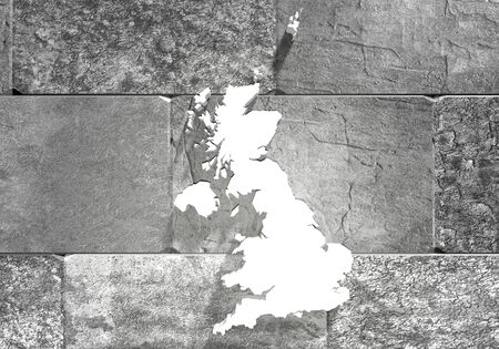 United Kingdom map on concrete wall. 3D renderingの写真素材