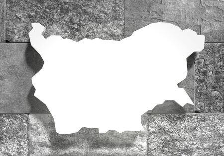 Bulgaria map on concrete wall. 3D renderingの写真素材