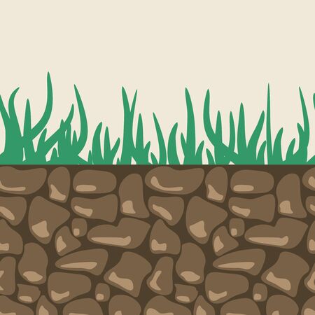 Seamless grounds, soil and grass for ui gameのイラスト素材