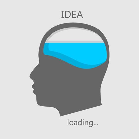 Illustration of brainwork, idea appearance. Progress or loading bar.のイラスト素材