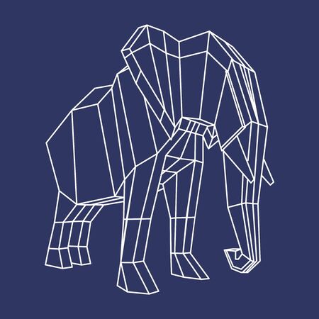 Beautiful elephant. Abstract geometric polygon style illustration. 3D renderingのイラスト素材