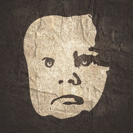 Portrait of pretty little boy. Confused kidの写真素材