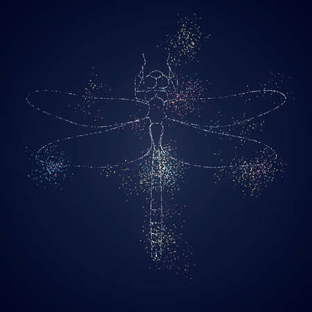 Dragonfly sign for branding identity. Outline iconの写真素材