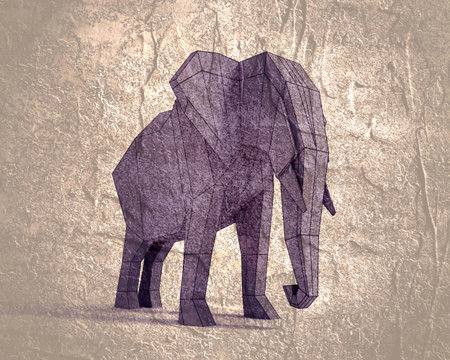beautiful elephant Abstract geometric polygon style illustration.の写真素材