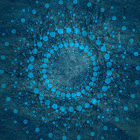 Radial halftone dots in circle form. Fireworks explosion background. Circular design element. Abstract geometric star rays. Design element for medical, treatment, cosmetic emblemの写真素材